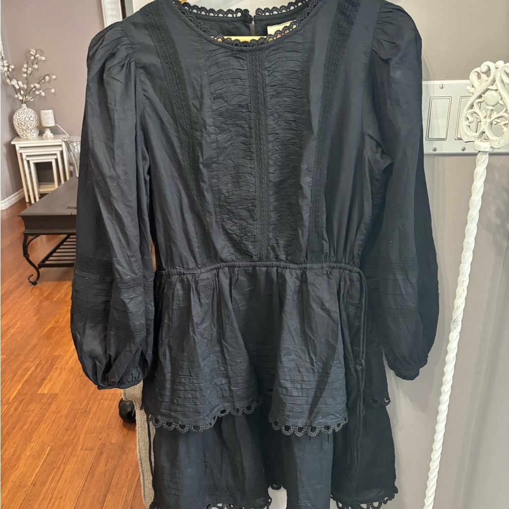 Farm Rio Pintuck eyelet cotton dress